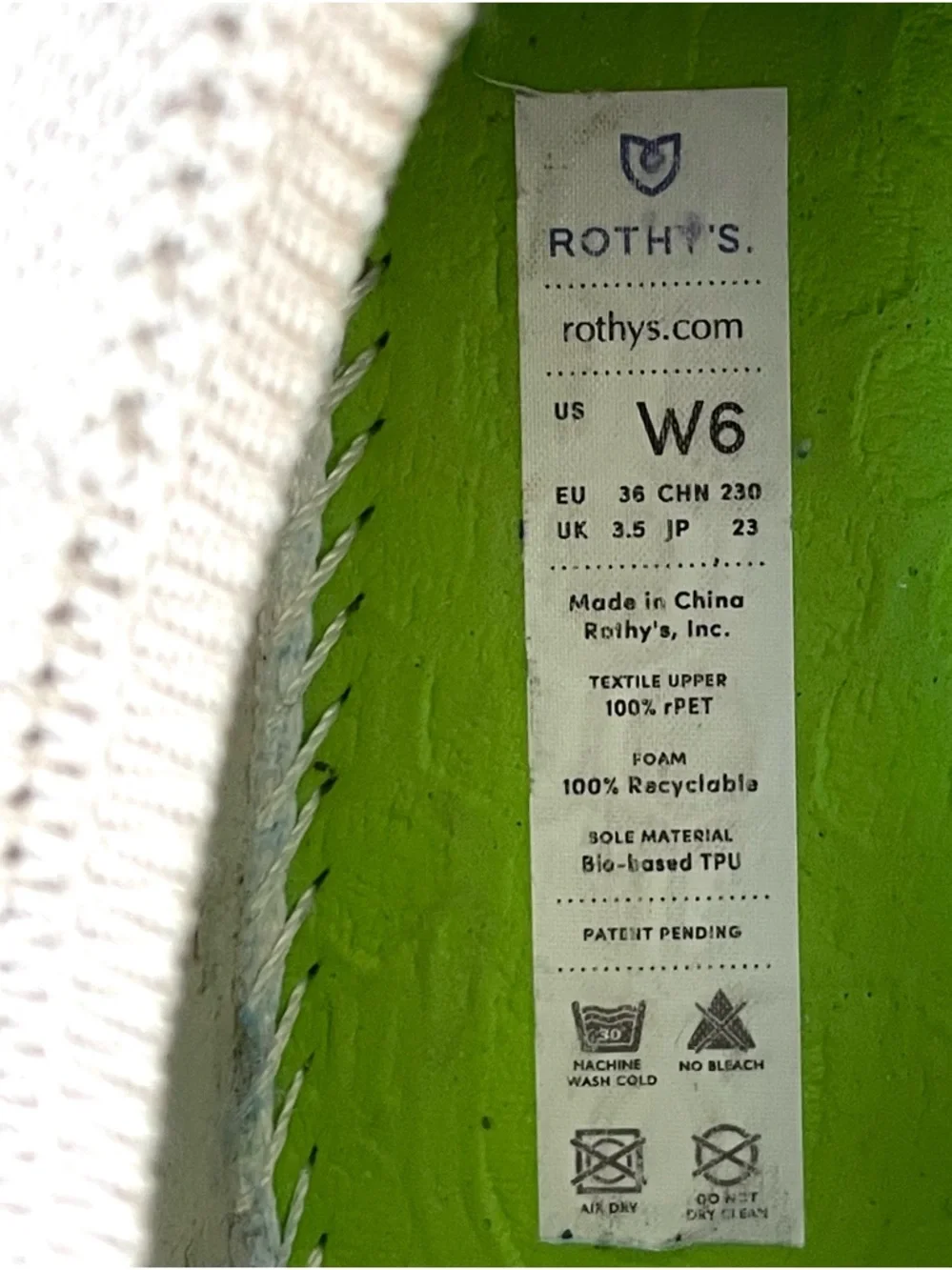 Rothy’s The Lace Up Sneaker Gray Women’s Size 6
